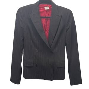David Naman Double Breasted Pin Stripe Blazer